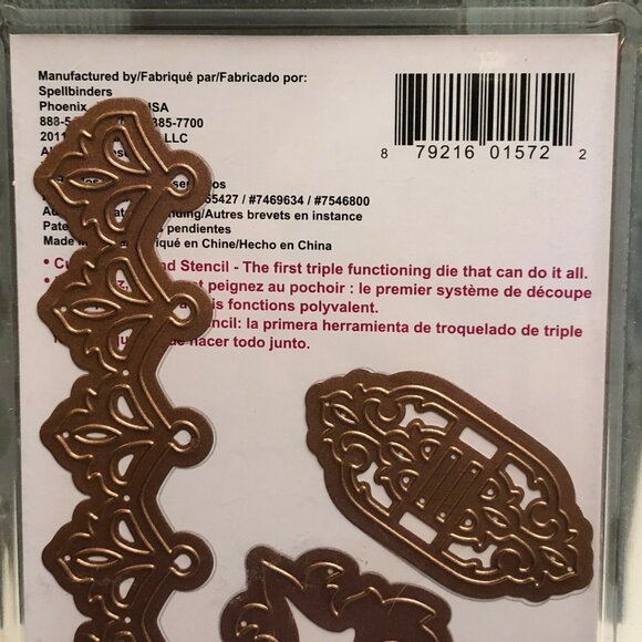 Spellbinders S5-080 Shapeabilities Damask Accents Die Set 7 Templates Designs - Picture 10 of 12